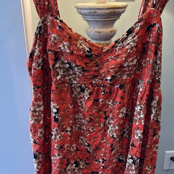 FREE PEOPLE PATTERN PLAY MINI DRESS NIGHT COMBO FLORAL - SZ XL - Picture 2 of 8